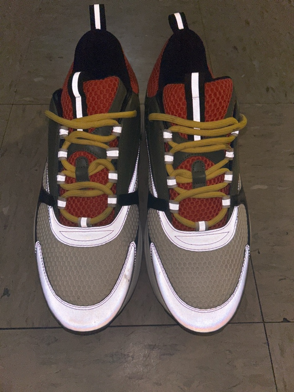 Dior Men's Multicolor Runner Sneakers - Olive, Red & Yellow